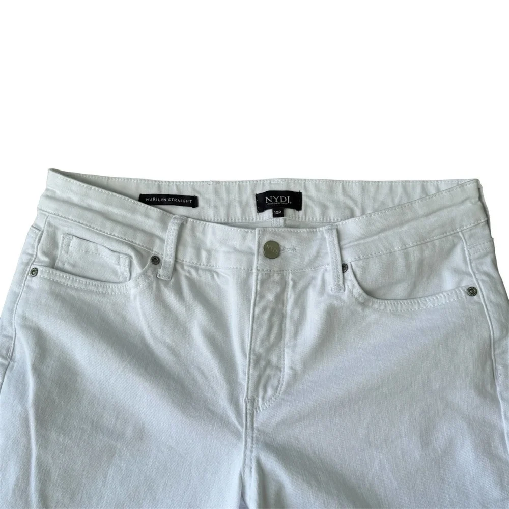 NYDJ White Women’s Jeans Marylin Straight size 10 raw edge